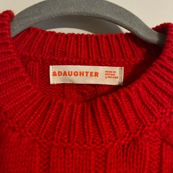 & daughter red cable knit sweater - Picture 2 of 6